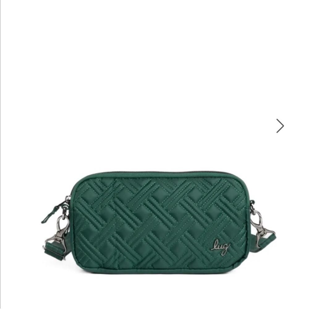 NWT Lug Coupe XL Wicked Green Quilted Crossbody Bag.